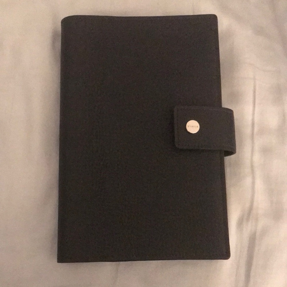 Black Notebook Cover with Snap Closure